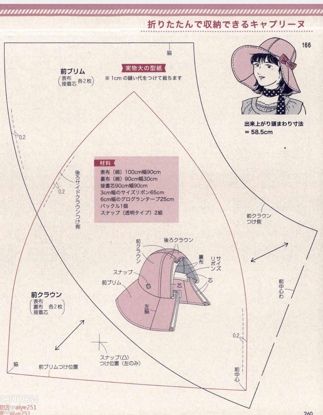 分享帽子裁剪图