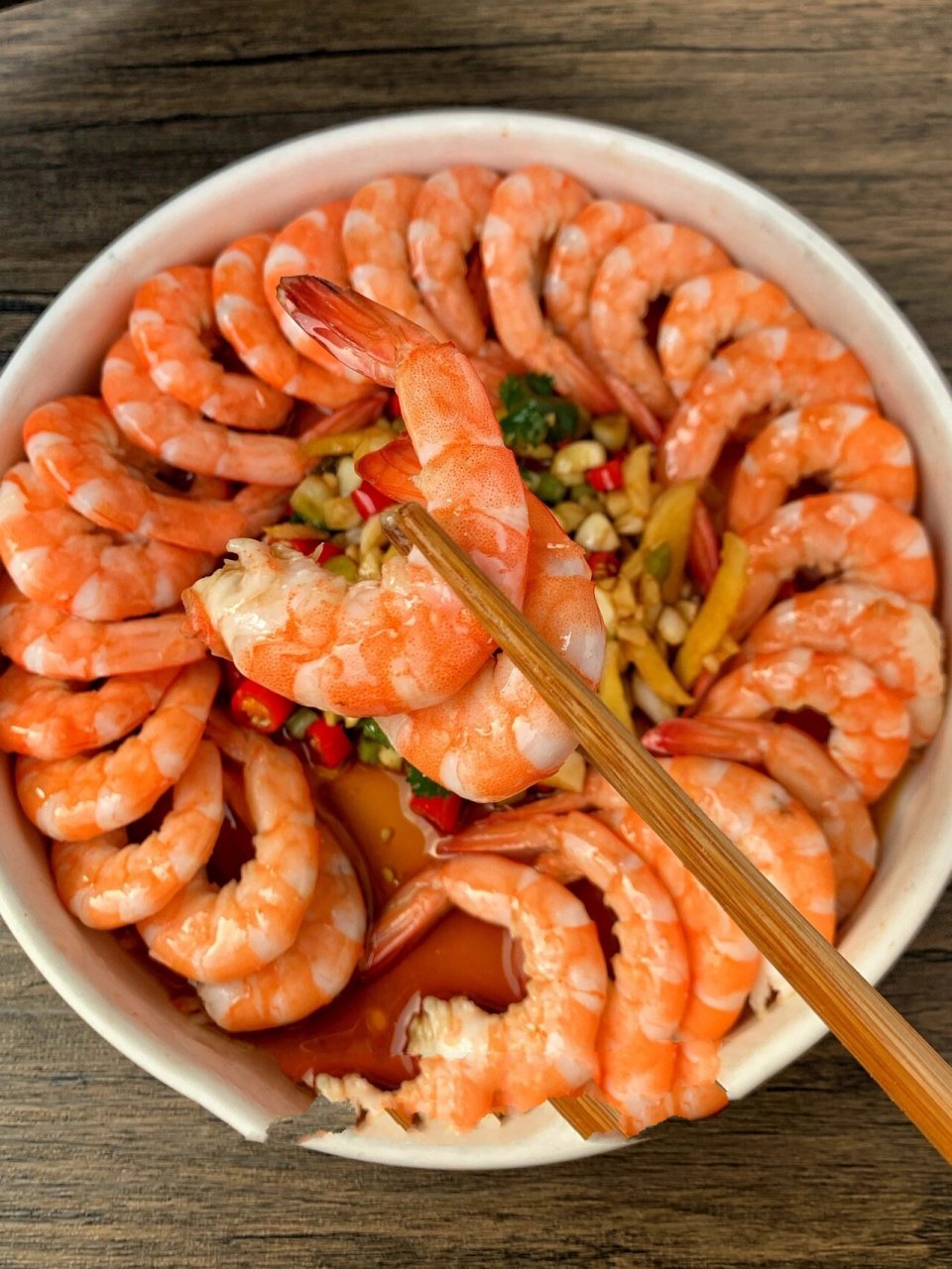 无油无糖 好吃不胖7515白灼虾 低脂好吃 食材:鲜虾500g,1把葱段,5