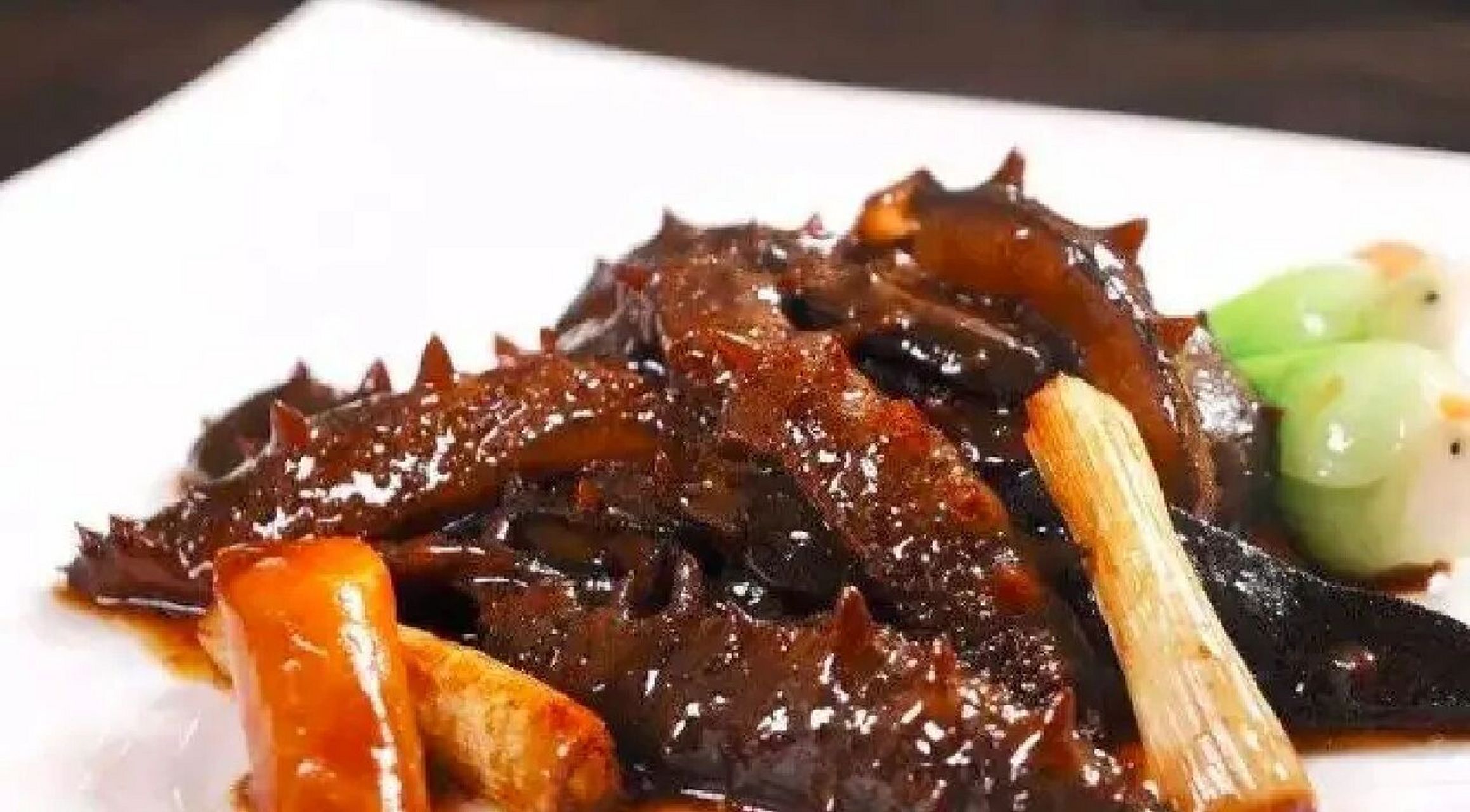 学会做99道菜之五十四 红烧海参02 材料7515 海参4只,大葱1根