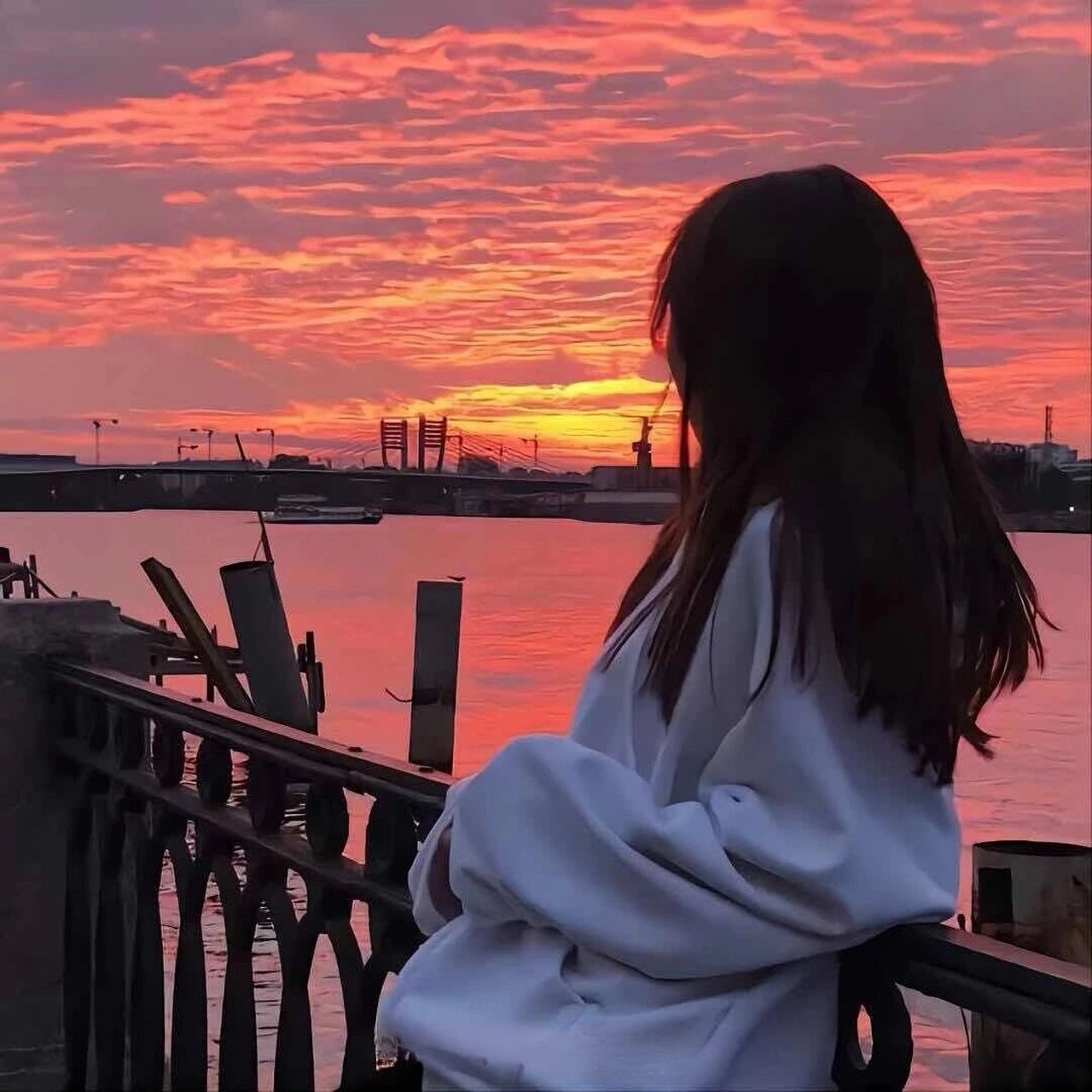 ins风背影女头