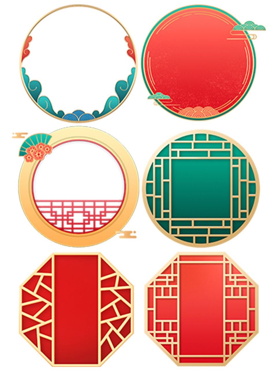 古风素材|窗户边框装饰元素93自定义no.