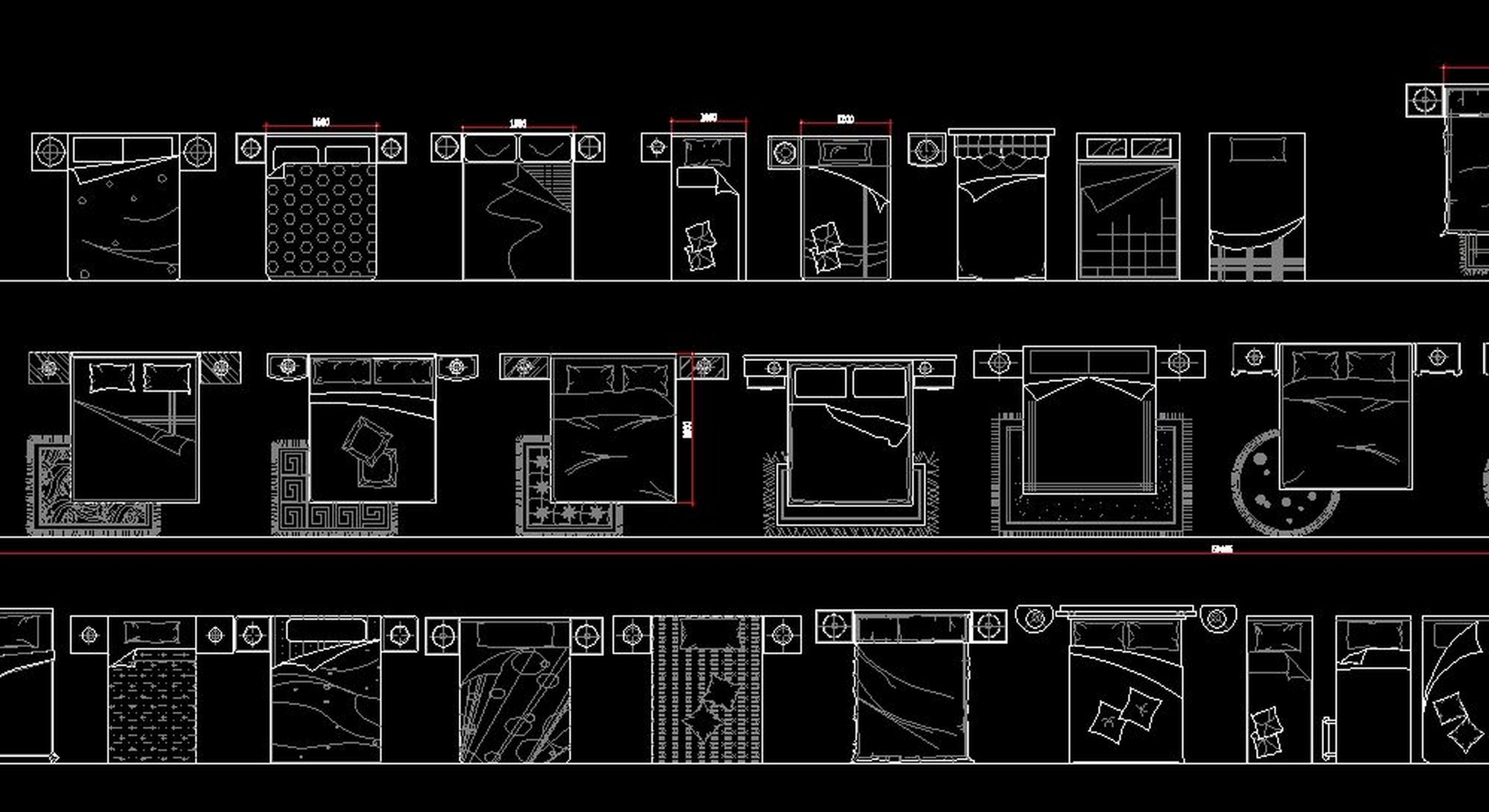cad床的图块,室内设计可用