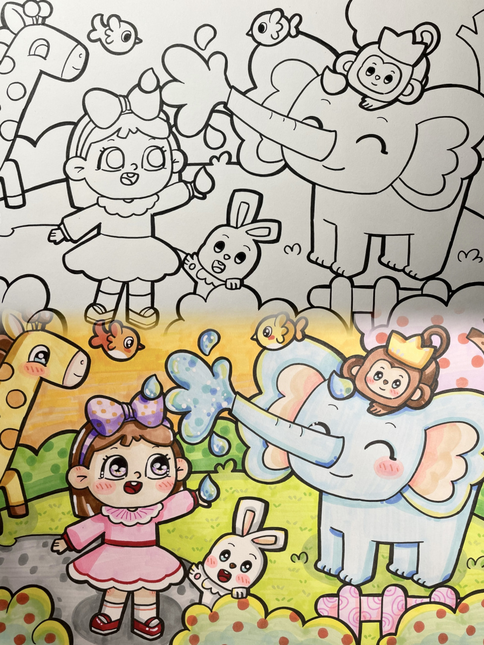 主题画/动物园 适用主题:我爱动物园/我和我的朋友/我和小动物 临摹