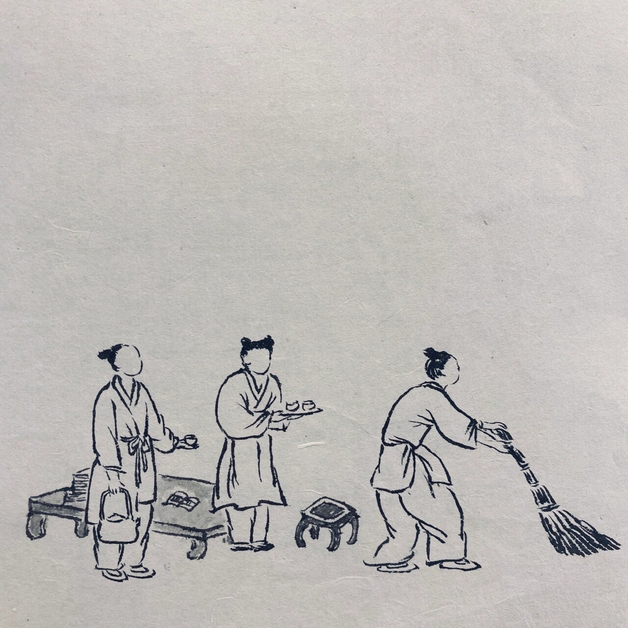 国画点景小人图片