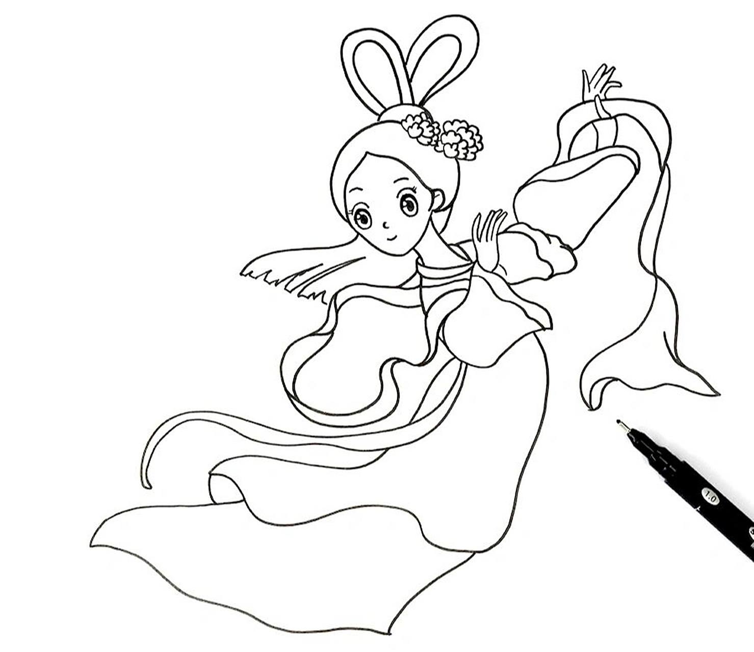 儿童画教程|嫦娥奔月 教学重难点 1.