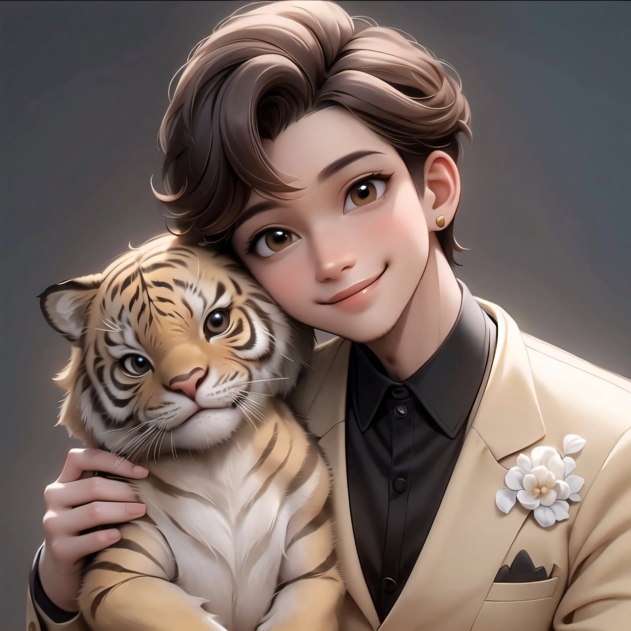 请大数据把这篇推荐给属虎的男生可以当情头 #ai绘画有点东西# #优质