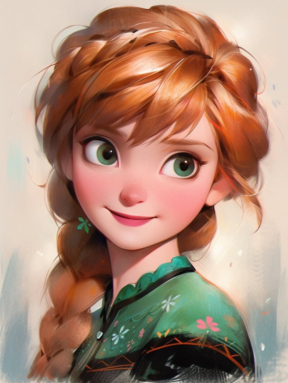 迪士尼公主头像系列 7615 冰雪奇缘之安娜公主 她是《冰雪奇缘》