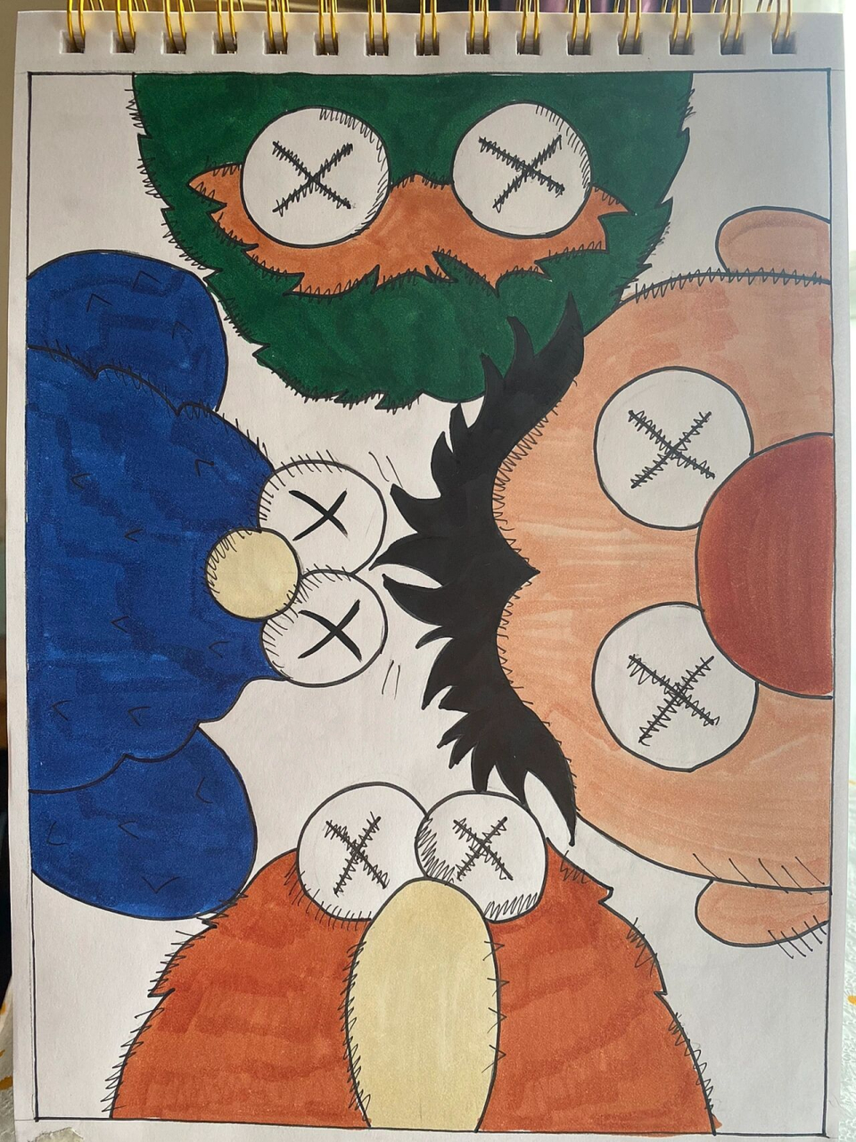 马克笔手绘|芝麻街(含步骤线稿) 非原创