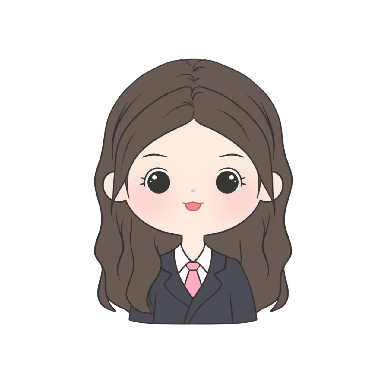 q版简笔|简笔画证件照女生篇