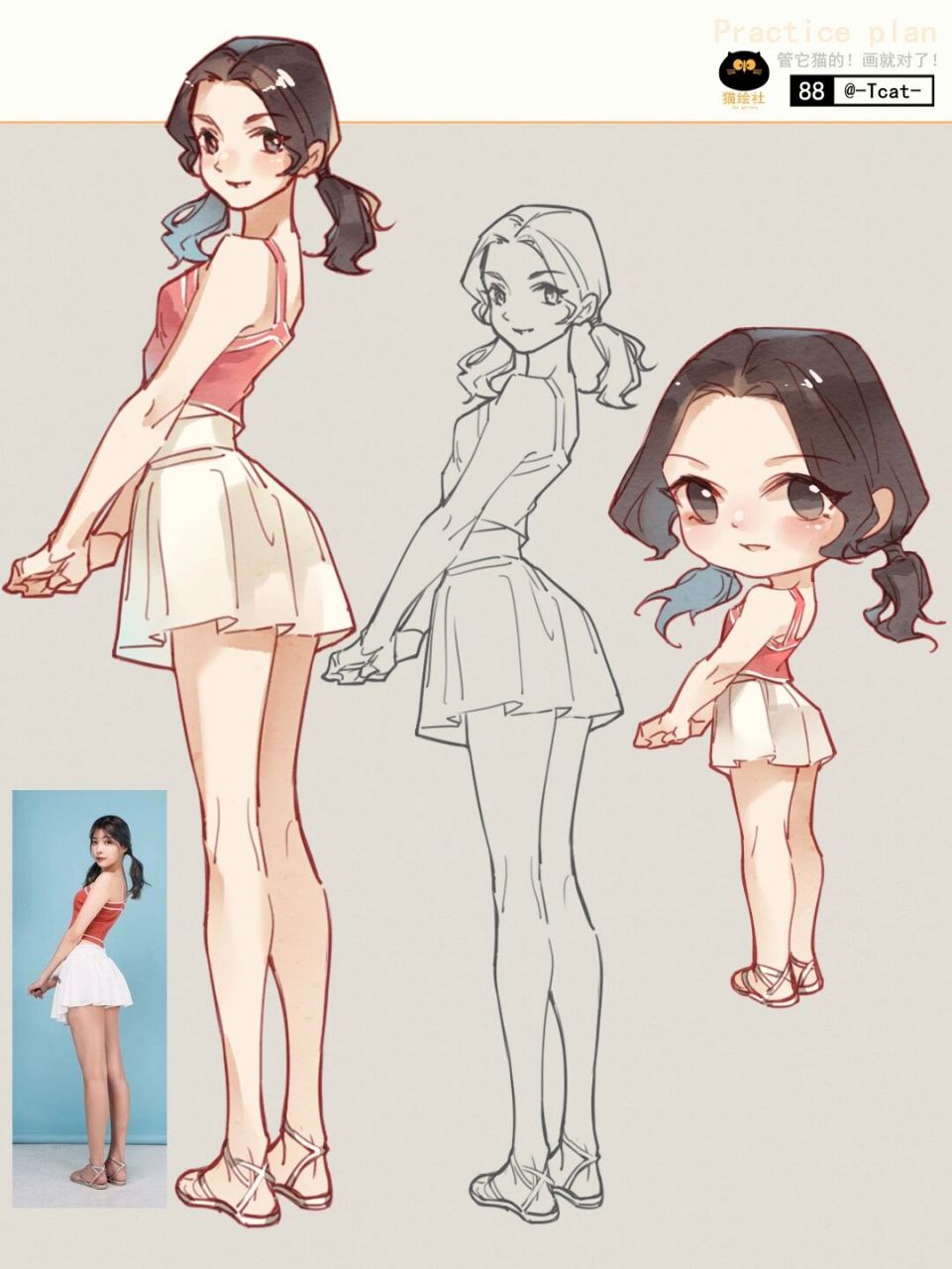 【日绘88】人物速写丨人体结构练习 喜欢今天画的qq人,超可爱