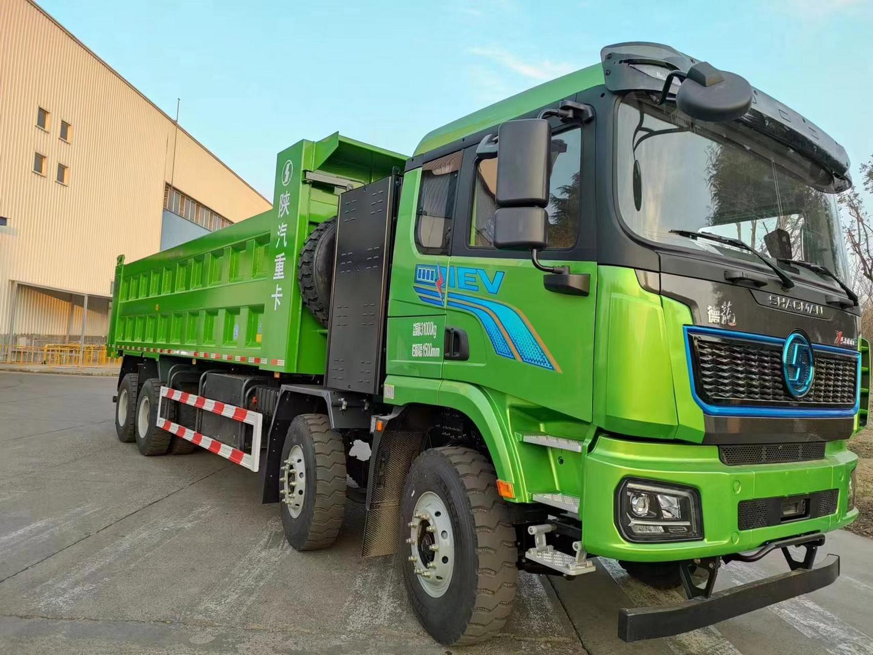 陕汽x5000e纯电动自卸车,最新款重载车型:422度大电量,430kw强动力