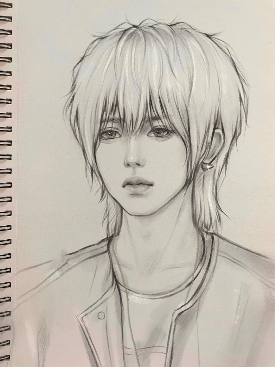 蔡徐坤 | 画画 这个粉色造型也太漫画感了 线稿练习 ——797979