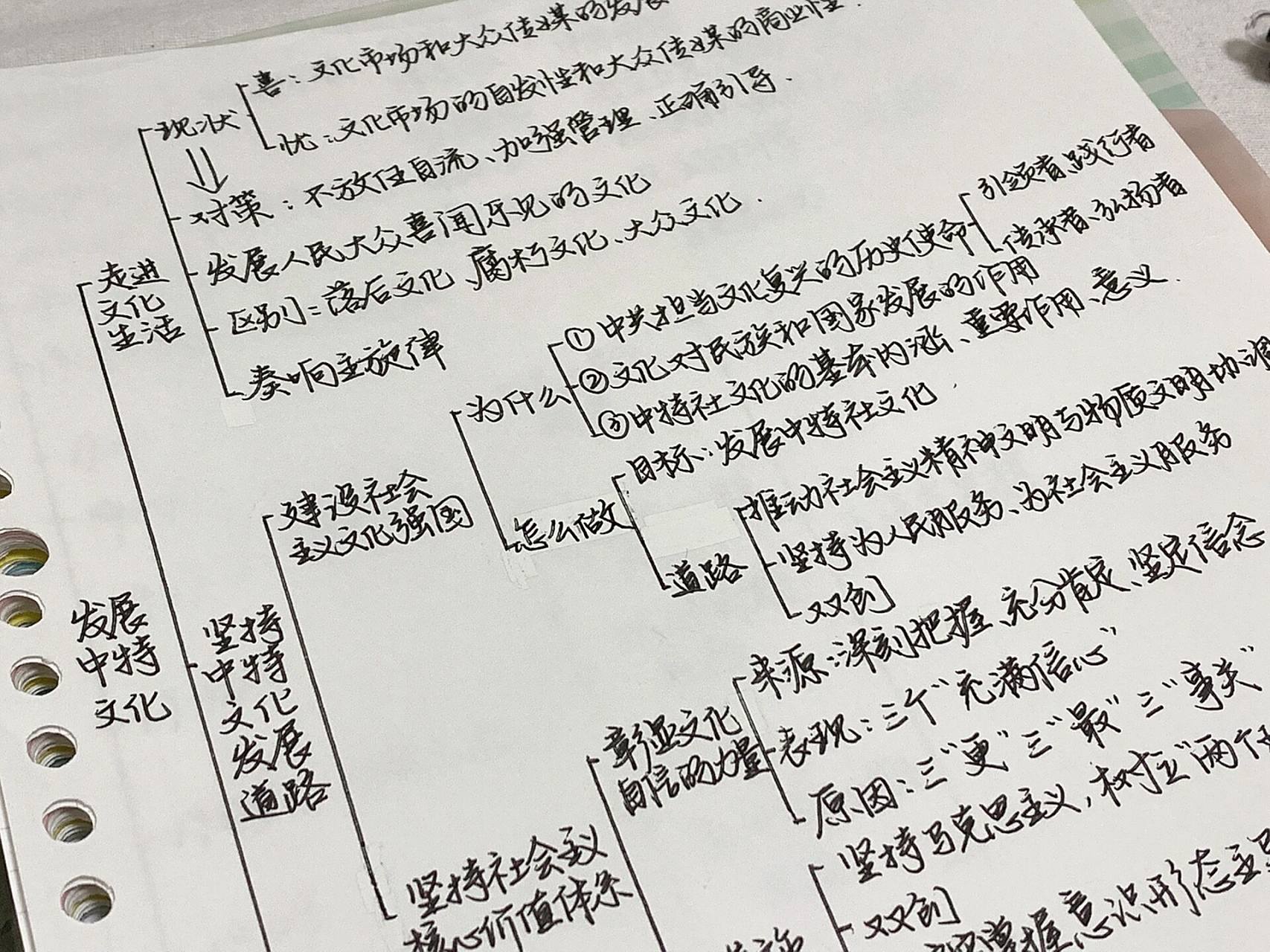 高中政治必修三文化生活四单元思维导图 发展中特文化 拖了好久终于