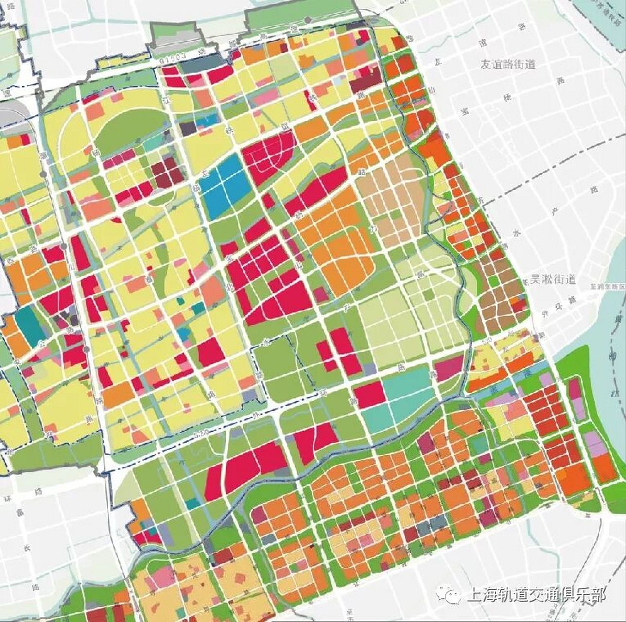 吴淞城市副中心及宝山枢纽站规划布局图 吴淞创新城周边地区及铁路