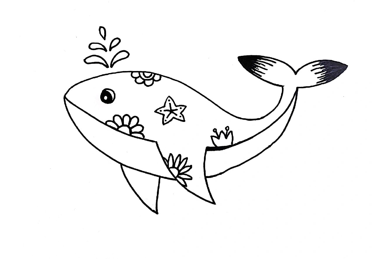 儿童画–鲸(有课件步骤)