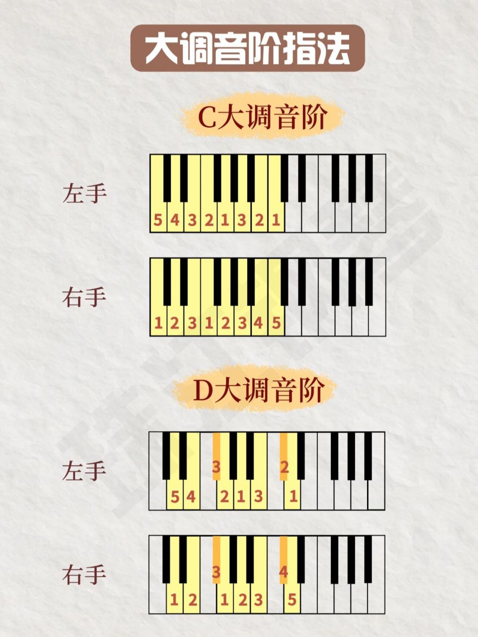 初学左手弹琴指法图图片