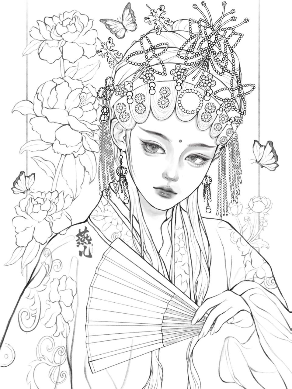 绘画‖戏曲人物头像上色稿 画了近20个小时的头像,我真的尽力了.