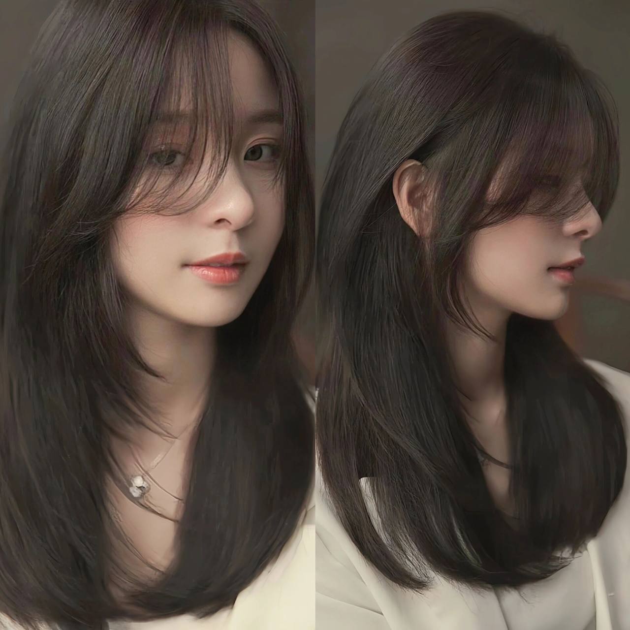 中长发适合所有的脸型,层次感十足,发尾自然柔和.