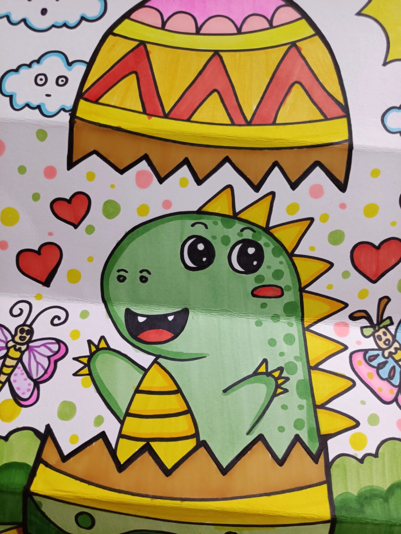 创意儿童画——破壳而出的小恐龙