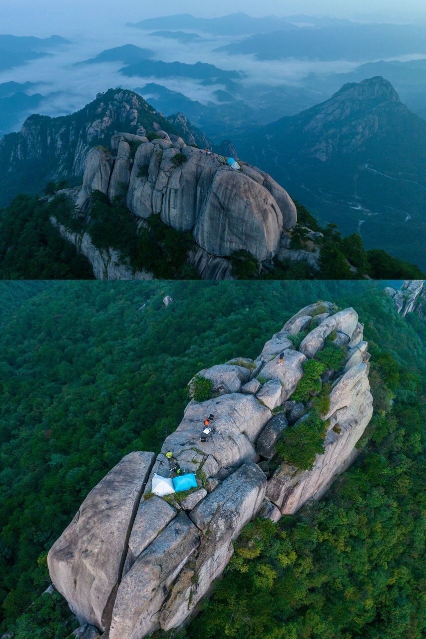 轻装徒步皖浙天路 饭甑尖露营煮茶看星空 饭甑尖属天目山脉.