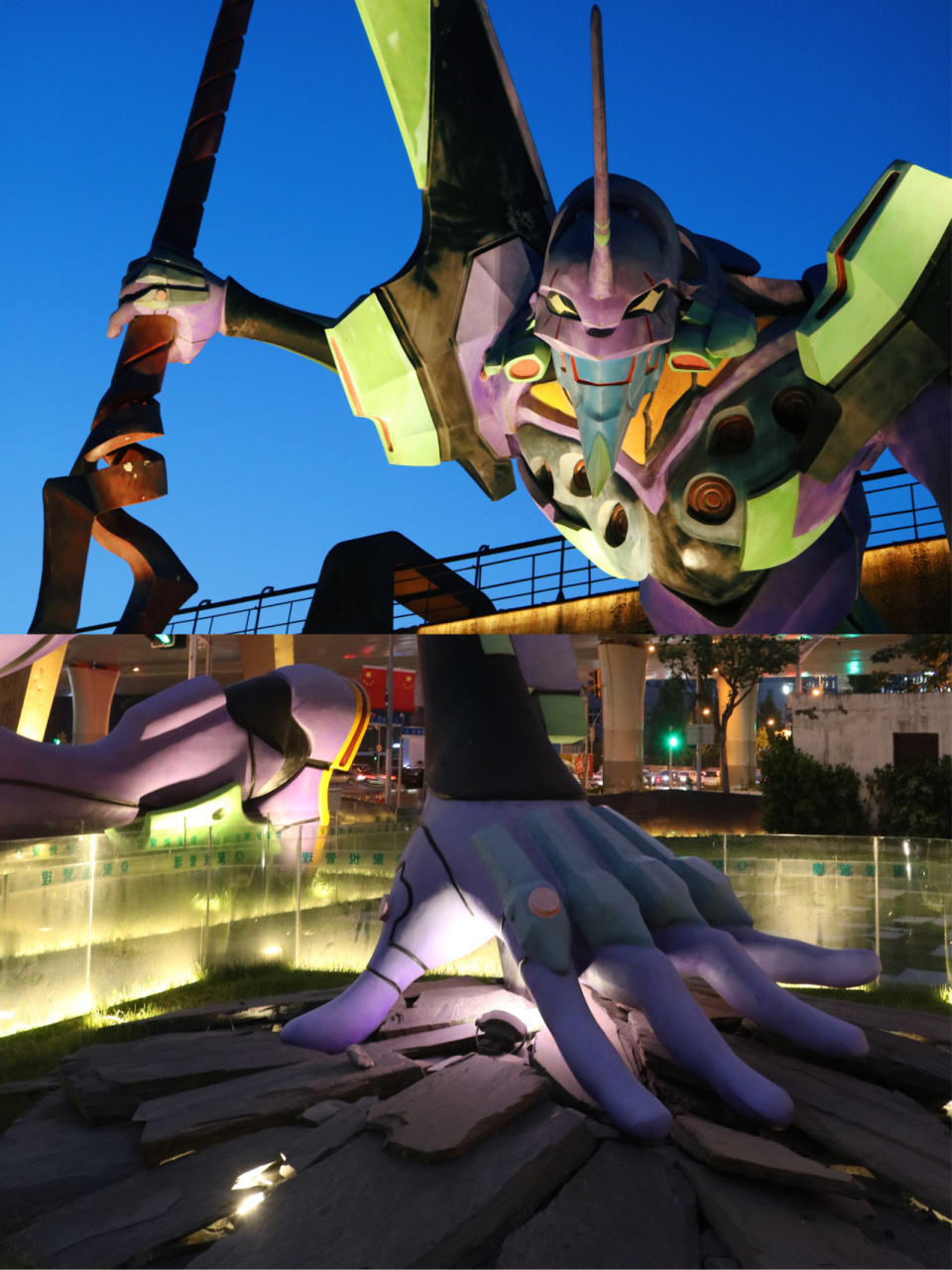 & eva初号机」大立像 魔都打卡立体化的巨型动漫模型,冲鸭6015