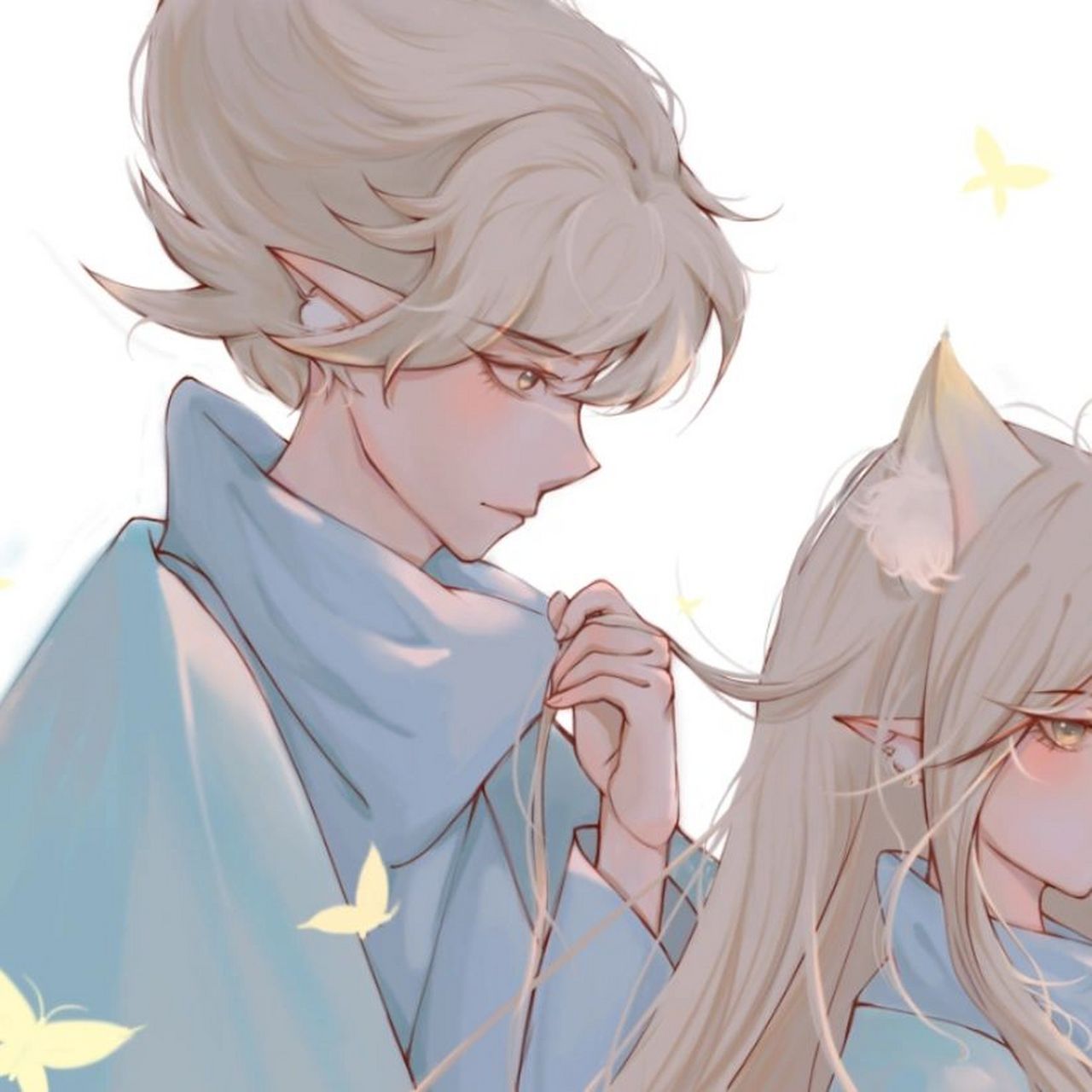 光遇情头壁纸 | 雨妈&卡卡(内有全图) 上完色啦～大家可以抱走啦 不是