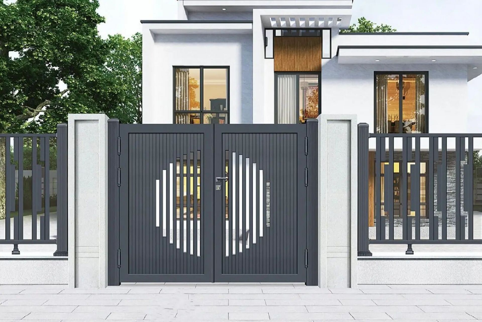 造型简单,款式好 看,是当下最流行的新中式现代简约小院子庭院小