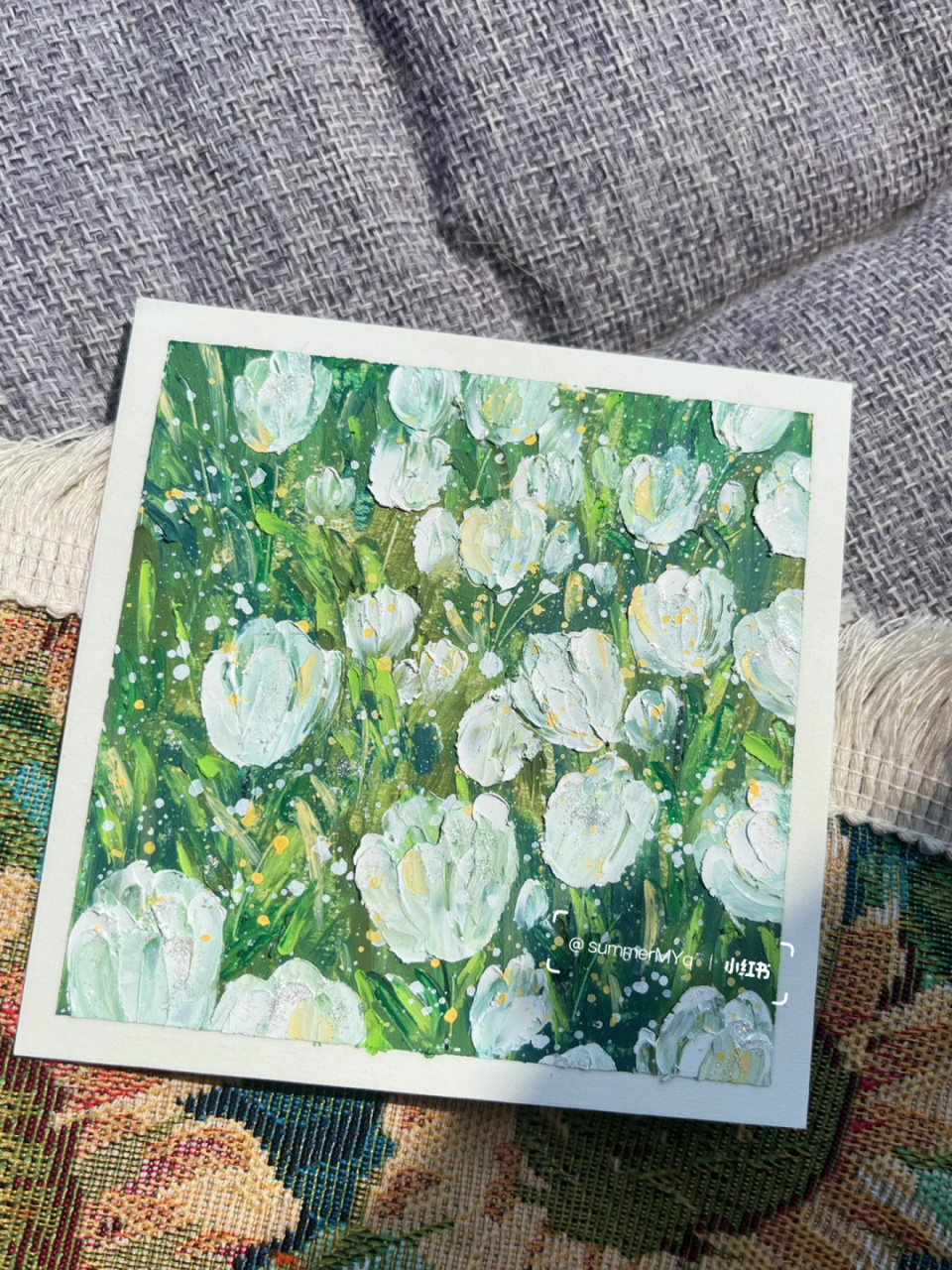 油画棒」97春日小风景 | 白色郁金香 哈哈 一心记着录视频 忘记拍