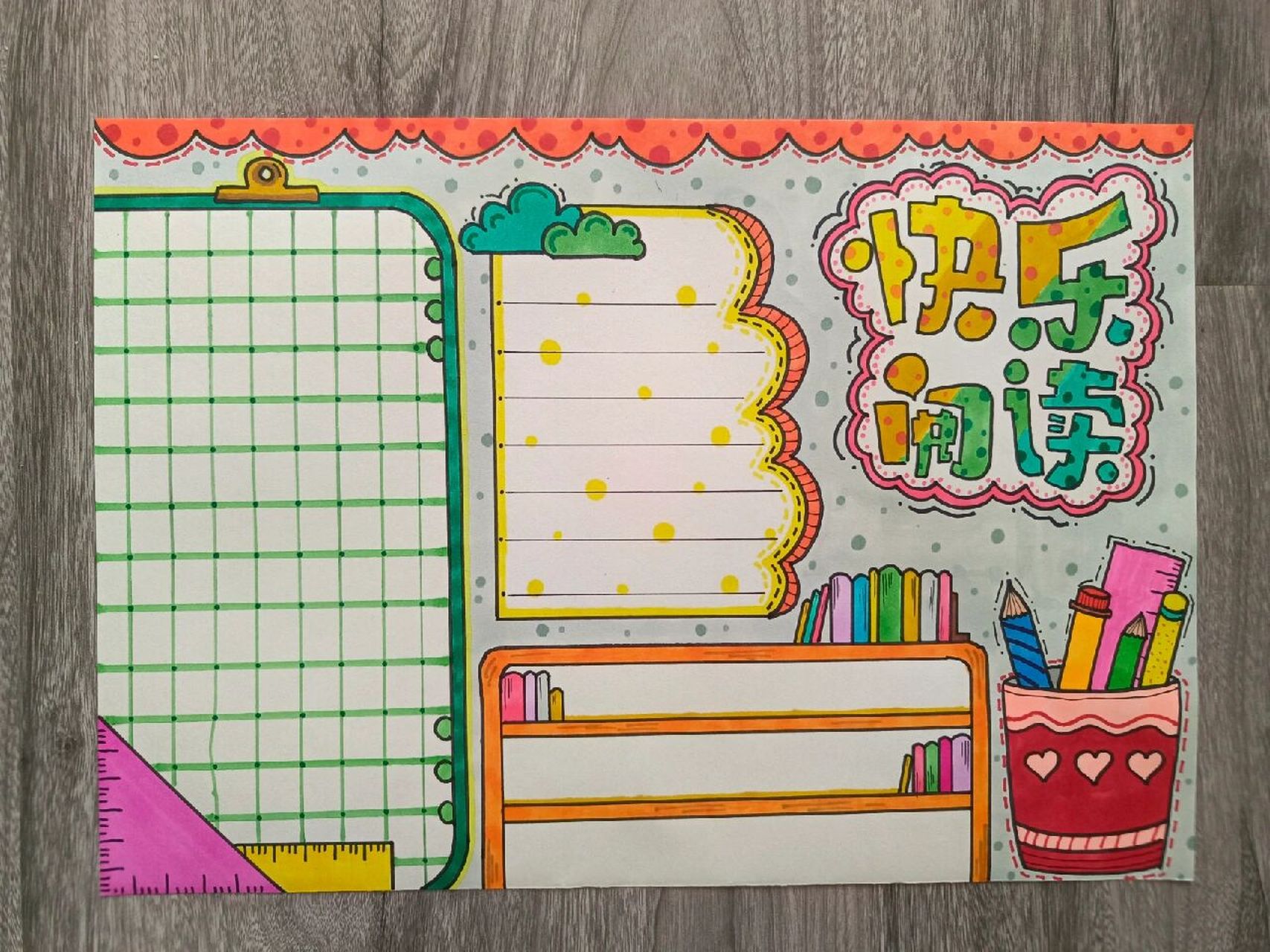 阅读手抄报~ 养成每天阅读的好习惯读书可以开阔我们的眼界读书可以