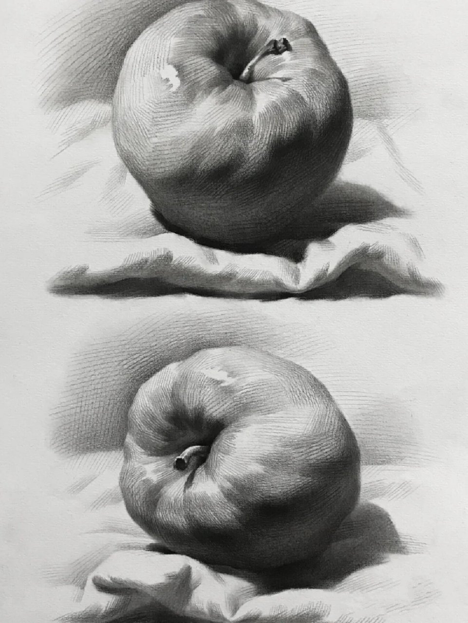 静物素描简单易学,水果 苹果香蕉单体刻画轻松so easy妈妈再也不用