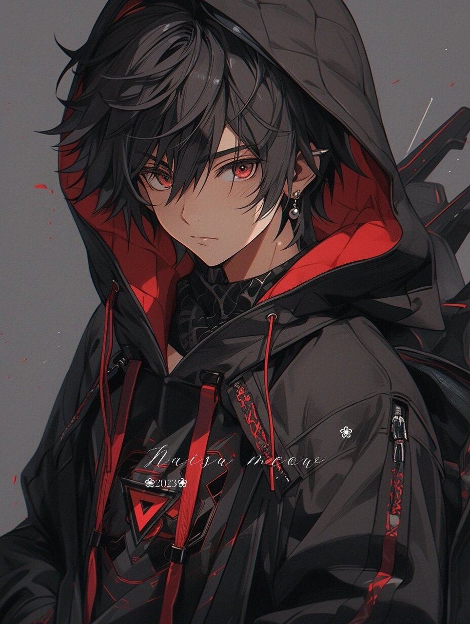 帅气男孩|潮酷冲击力画风红黑配色男生头像 99酷酷的帅气男头系列