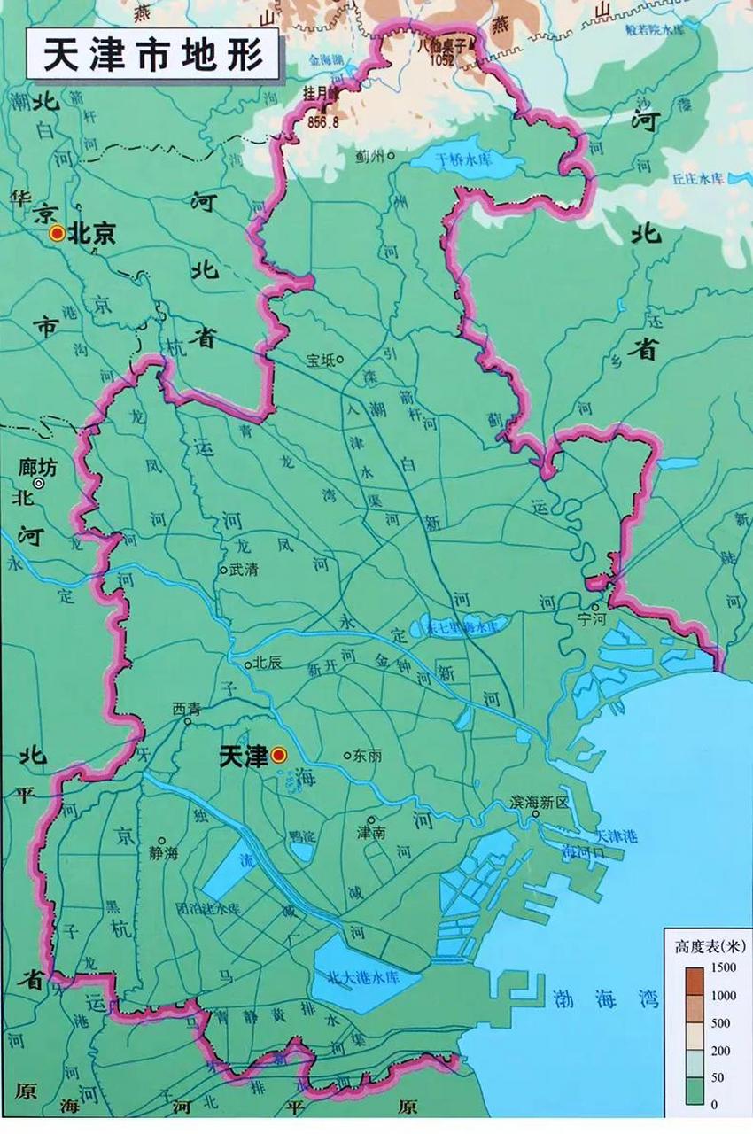 天津有九河入海之称,天津境内的河流水系错综复杂,从北到南所有河道都