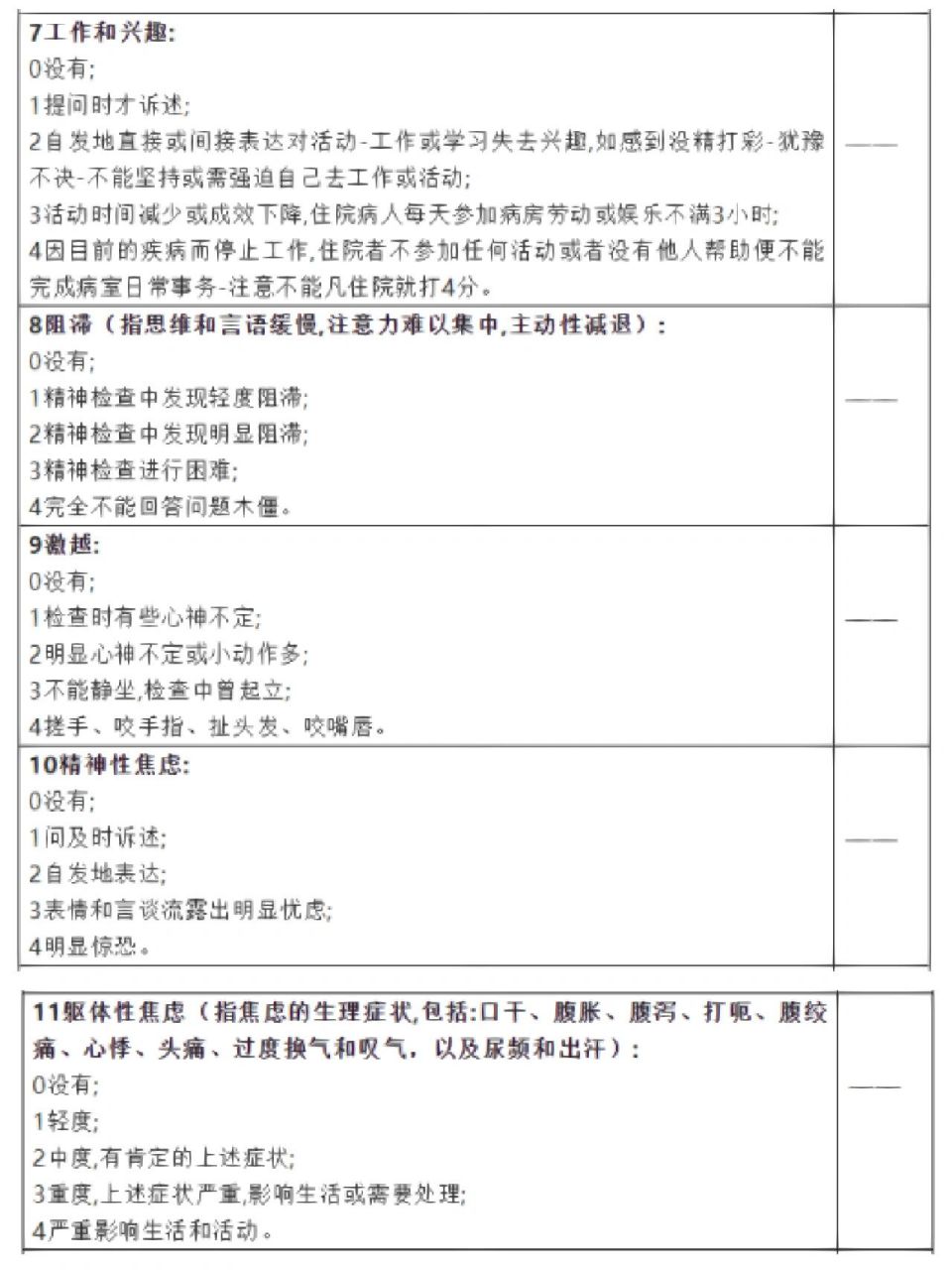 汉密顿抑郁量表