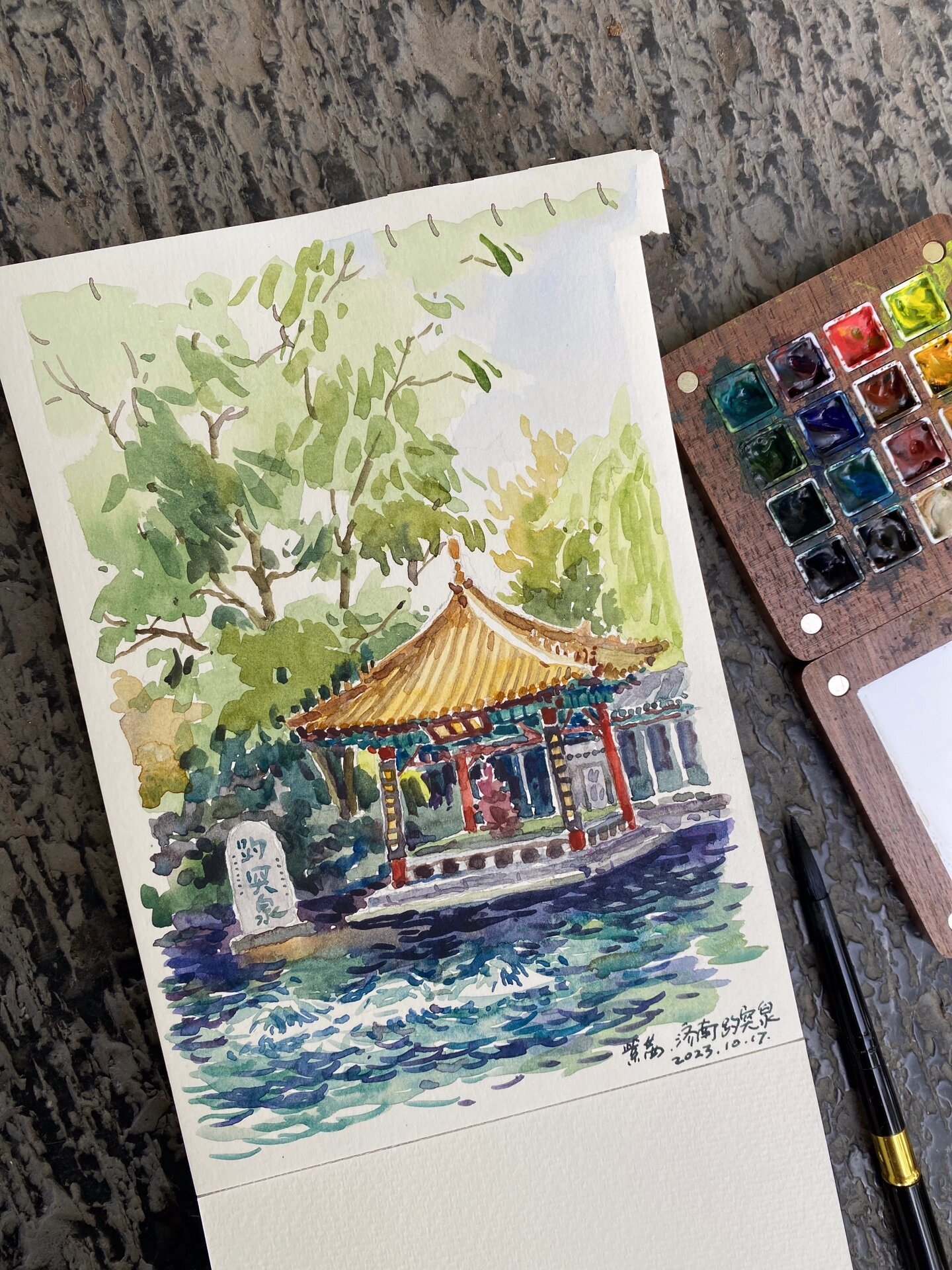 边走边画|53/180济南趵突泉 终于看到了小学课本里的趵突泉,哈哈哈,水