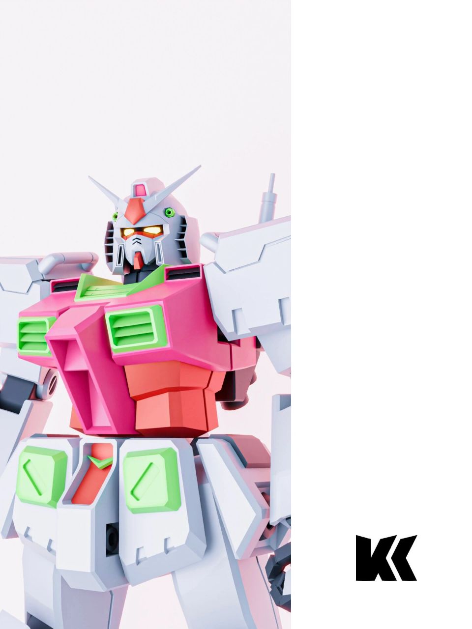 blender做的粉色高达壁纸96 猛男粉高达