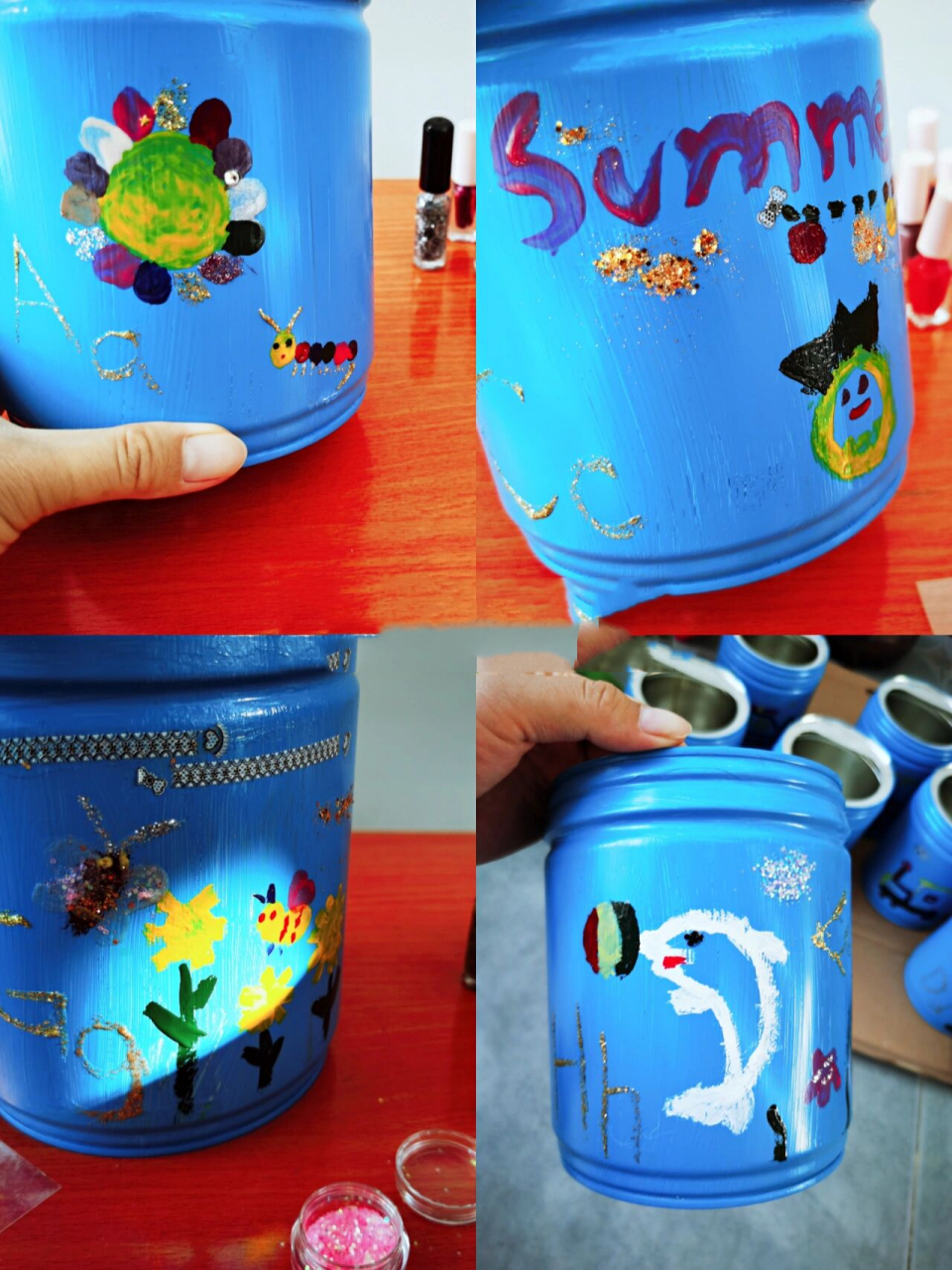 奶粉罐旧物改造——治愈系花盆 家里小朋友喝奶粉攒下一堆奶粉罐 扔了