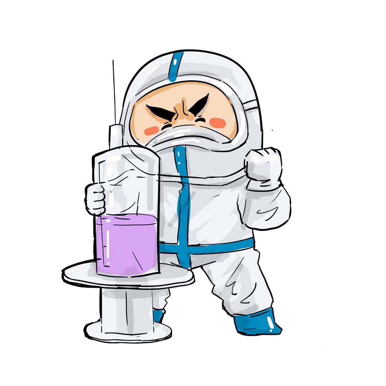 一起来画大白啦! 五一的钟声马上就要敲响,防疫工作要加强