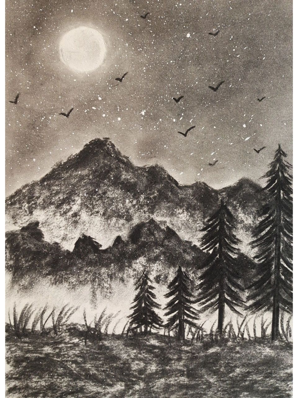 素描风景画 超简单素描风景 画,适合试课的孩子,少拍了一步,有空补上