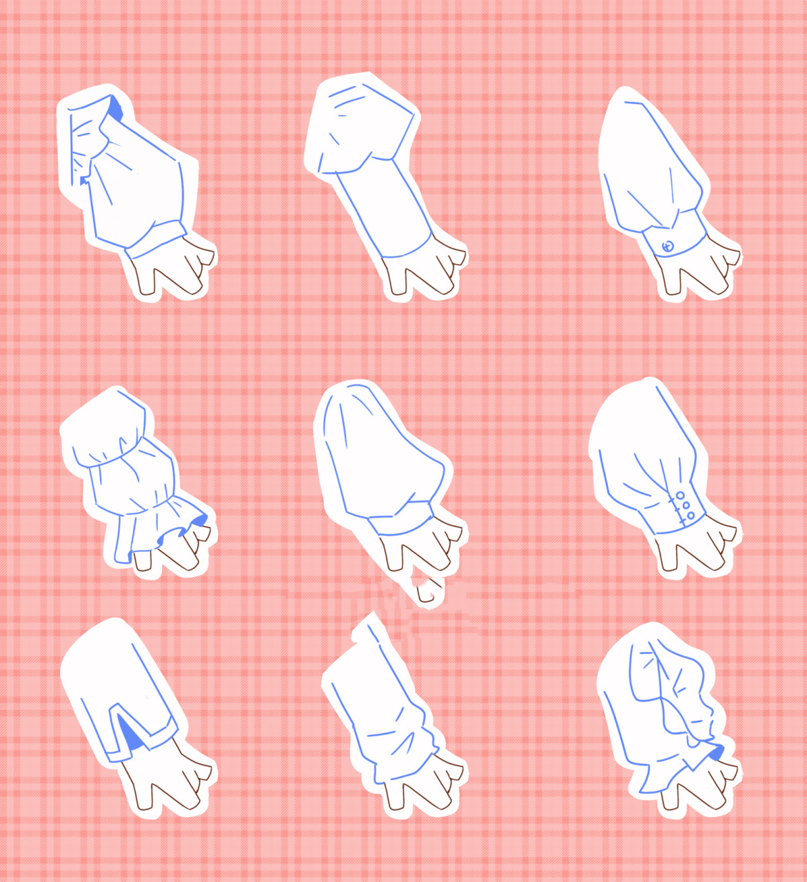 干货总结|q版袖子画法,非常适合新手(我) 临摹  的短袖/中袖 /长袖