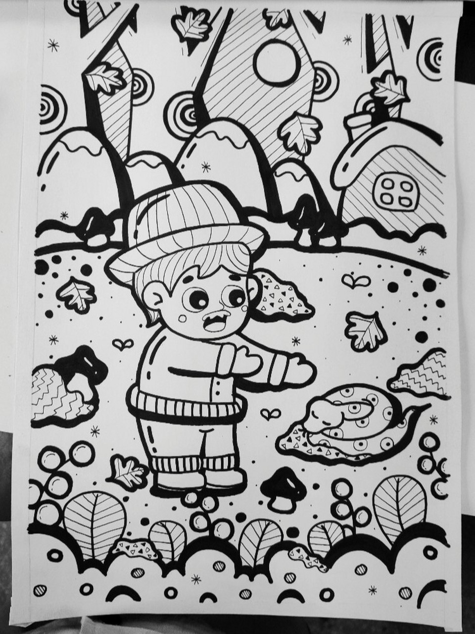 农夫与蛇儿童画 771