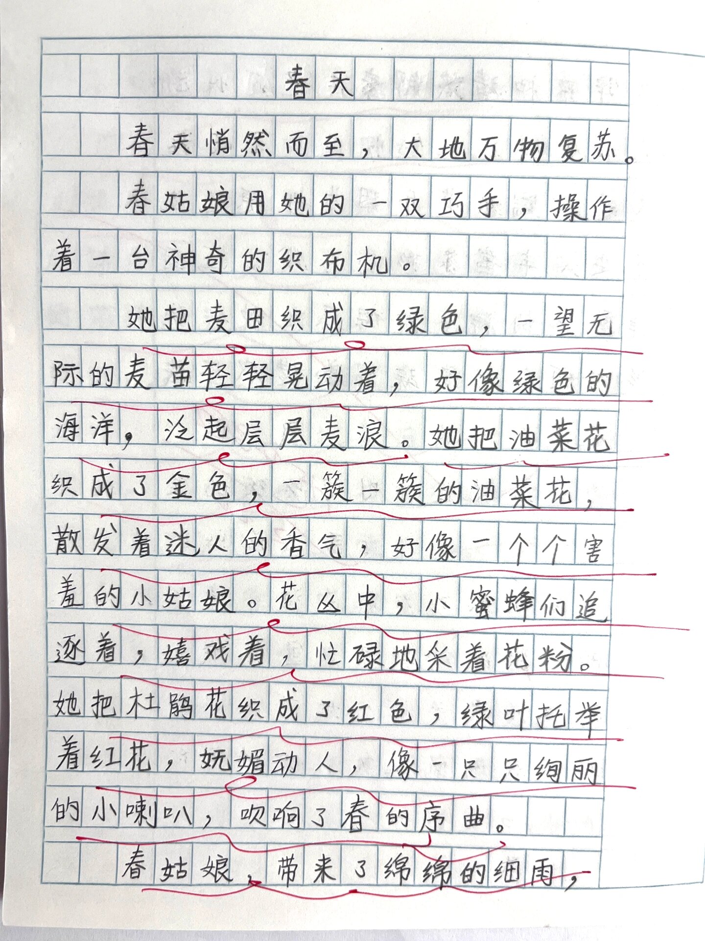 三年级周记作文《春天》