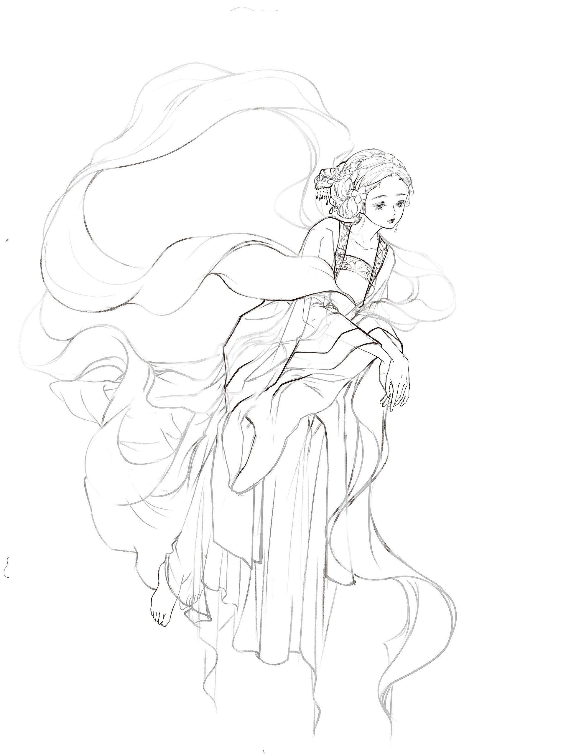 古风人体服饰 速写|快拿去练习吧