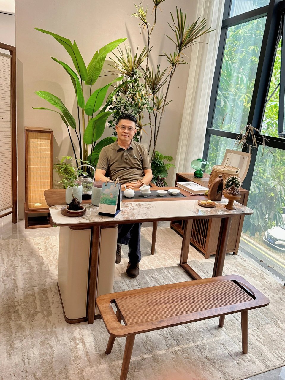 人见人夸6015老板办公室的茶台长这样 大老板都很喜欢的一款阳台