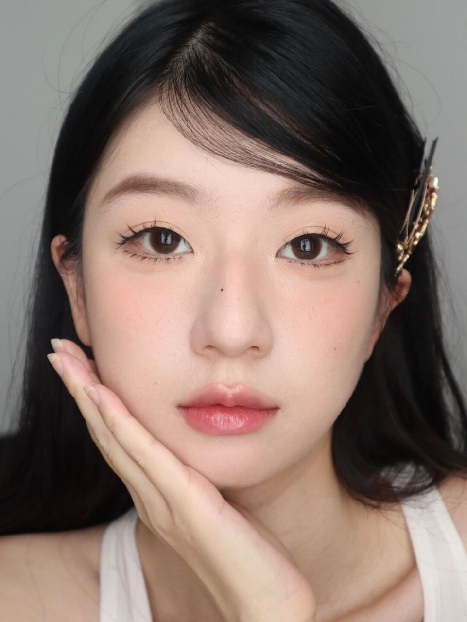 日杂写真斜刘海造型妆容教程73 友友们,这样的妆容步骤真的妆感不要