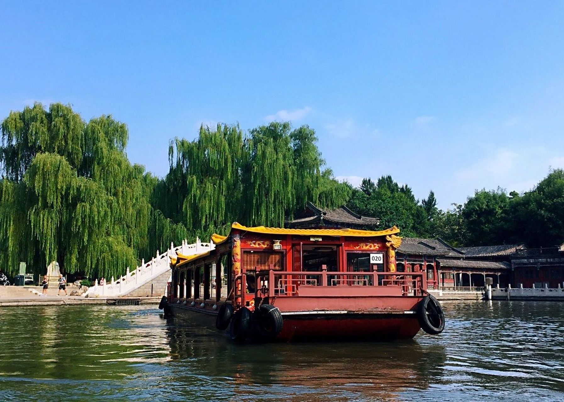 97乘坐了北京皇家御河游船,重走了慈禧线路 96天高云淡,晴空万里