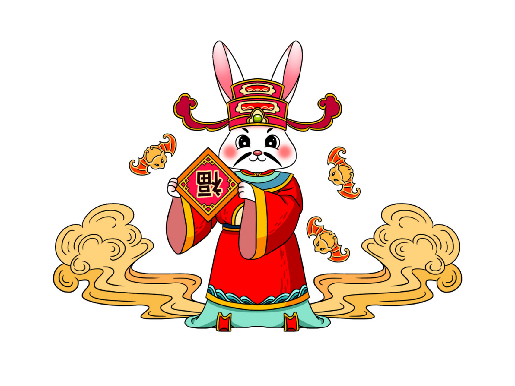插画|兔财神送祝福了 2023年兔年兔子插画素材更新了…… 这次更新的