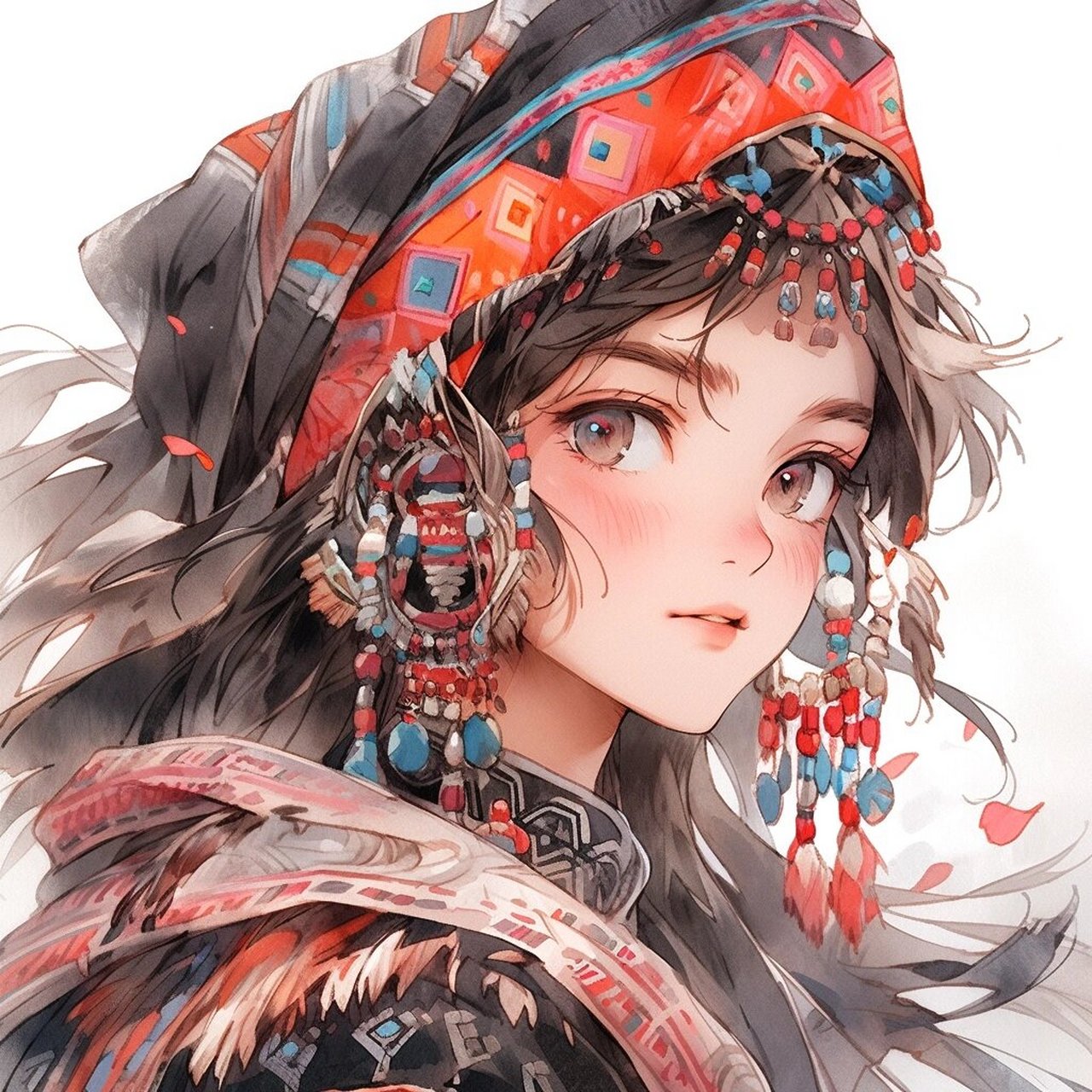 古风情侣头像少数民族