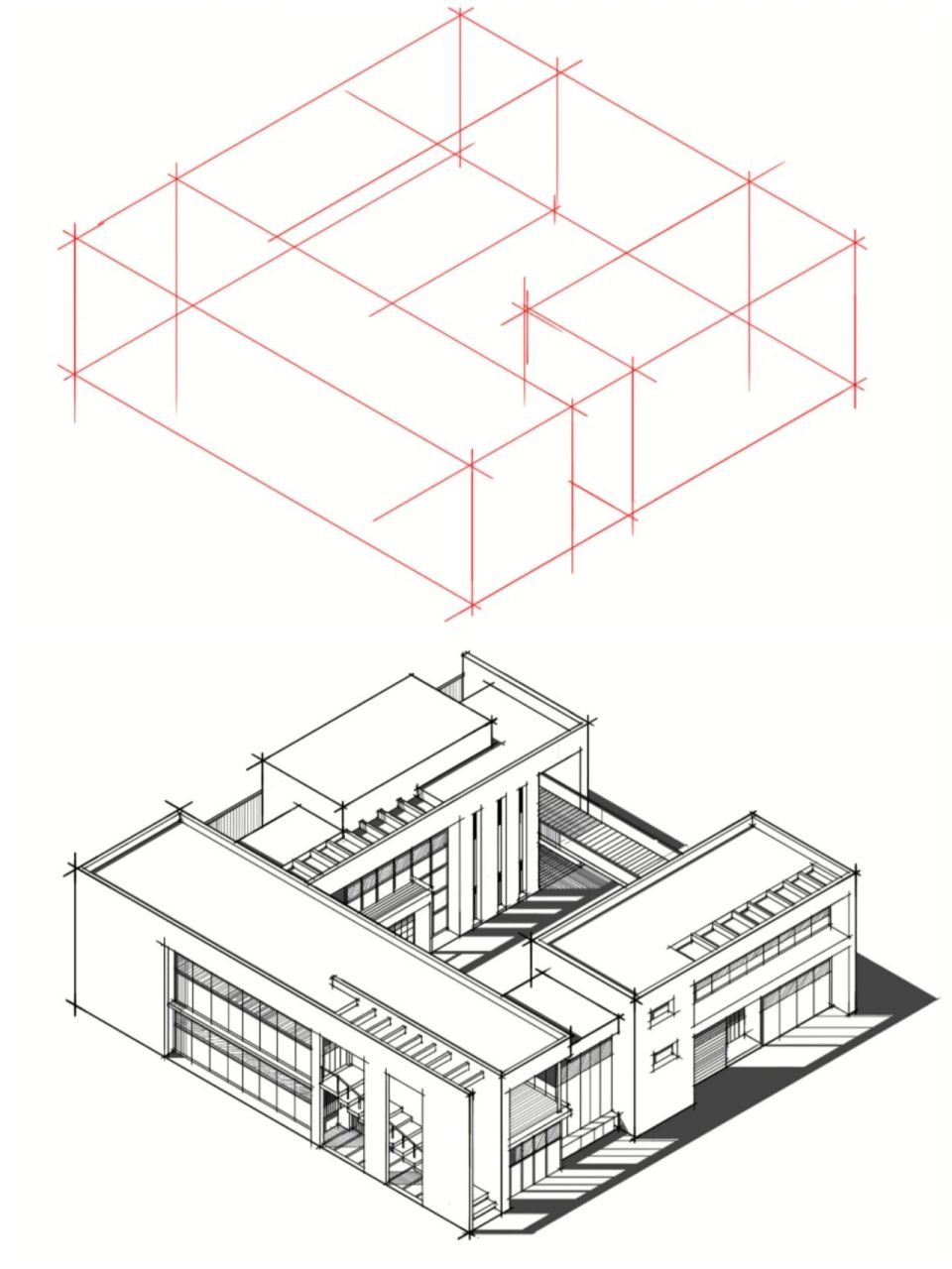 建筑轴测图步骤详解 更新这个系列已经快10期了,大家也很喜欢,希望对