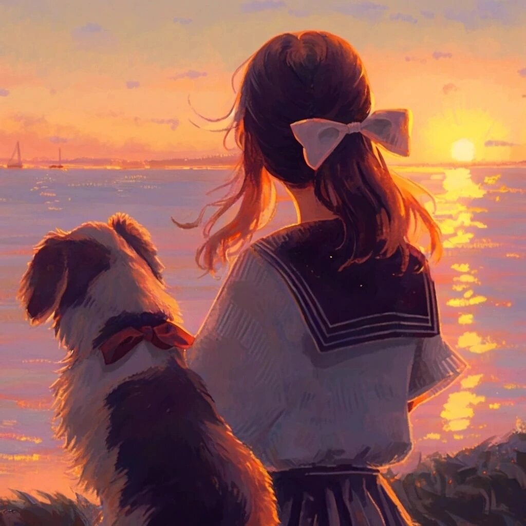 背影女头 萌宠与她