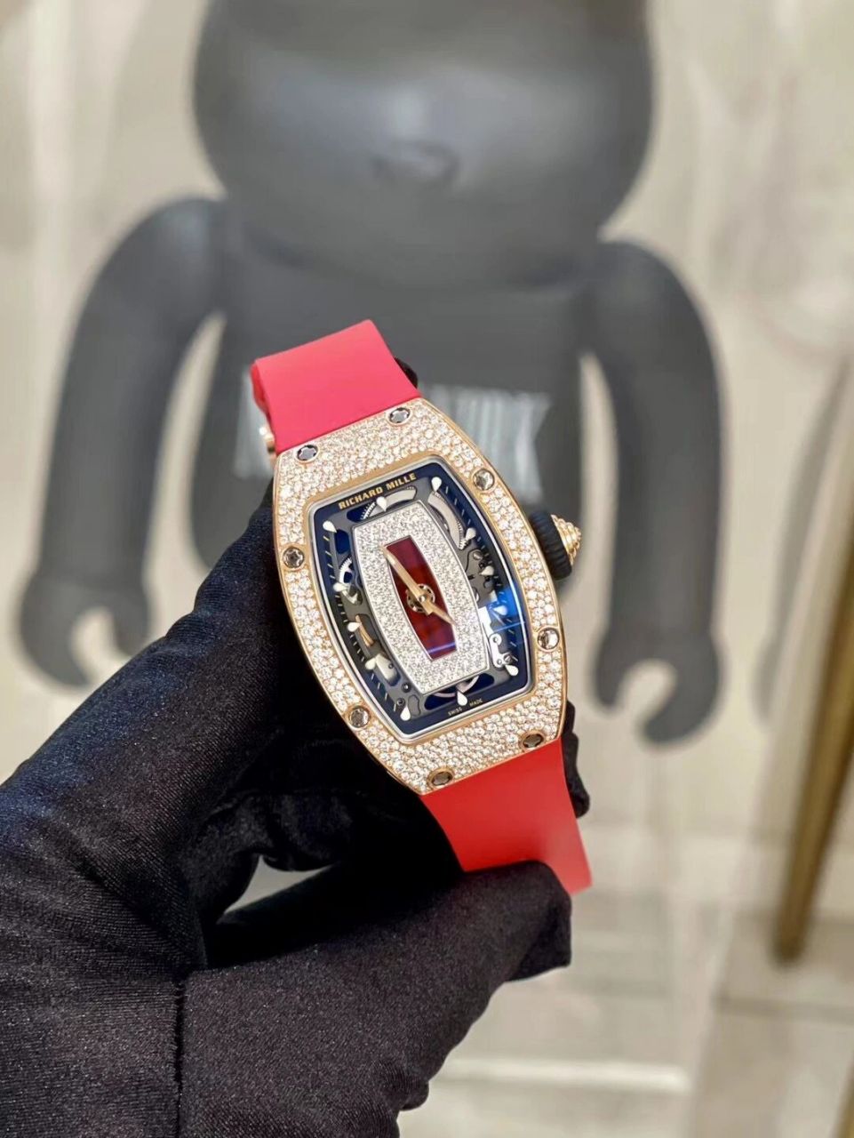 理查德米勒rm07-01 红唇9318k玫瑰金雪花满 理查德米勒rm07-01 红唇